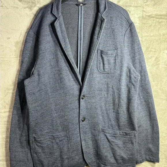 Faherty Inlet Blazer Deep Navy Cotton Blend Mens XL-Tall Utility Sport Coat